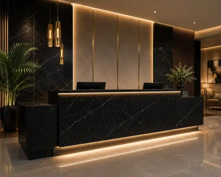 barra de cuarzo para recepcion de lujo
