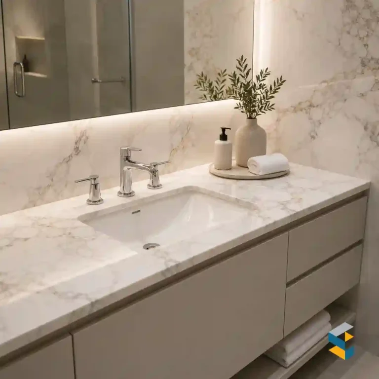 lavabo de marmol blanco para baño